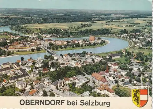 [Ansichtskarte] A 5110 OBERNDORF - LAUFEN, Luftaufnahme, Stadtwappen. 