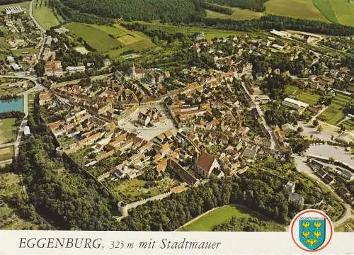 [Ansichtskarte] A 3730 EGGENBURG, Luftaufnahme, Stadtwappen. 