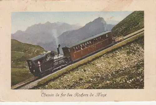 [Ansichtskarte] EISENBAHN / RAILWAY - Zahnradbahn Montreux - Rochers de Naye, 1911. 