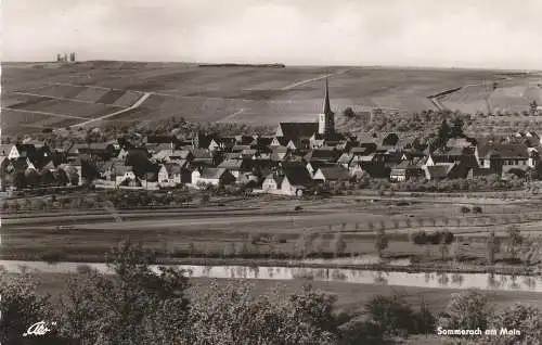 [Ansichtskarte] 8711 SOMMERACH, Blick auf den Ort, 1964. 