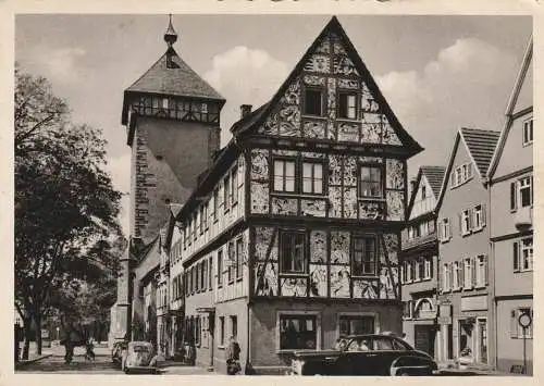 [Ansichtskarte] 7410 REUTLINGEN, Am Tübinger Tor, OPEL KAPITÄN, VW - Käfer, 195... 