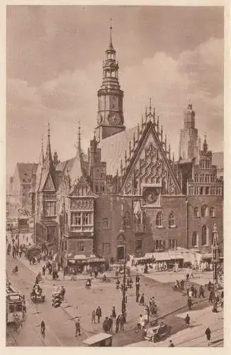 [Ansichtskarte] NIEDER - SCHLESIEN - BRESLAU / WROCLAW, Rathaus, WHW 1934/35. 