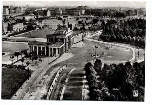 [Ansichtskarte] 1000 BERLIN, Berliner Mauer, Brandenburger Tor, Luftaufnahme. 