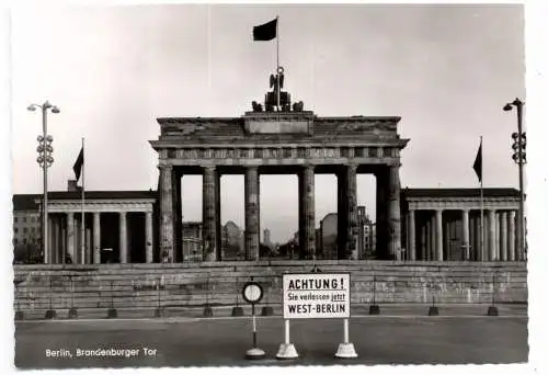 [Ansichtskarte] 1000 BERLIN, Berliner Mauer, Brandenburger Tor. 