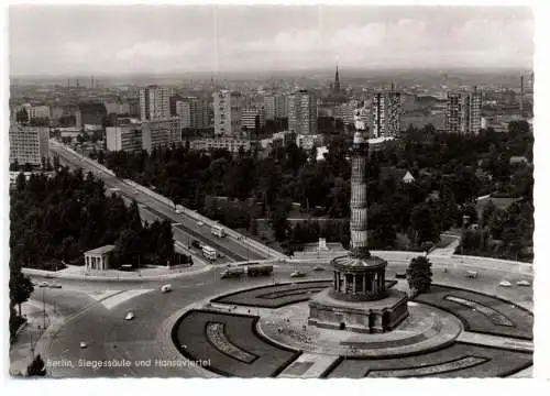 [Ansichtskarte] 1000 BERLIN, Siegessäule, Hansa - Viertel, Luftaufnahme. 