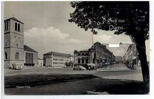 [Ansichtskarte] 5160 DÜREN, Hoeschplatz, Klapp-Leporello, 10 Ansichten, 1958. 