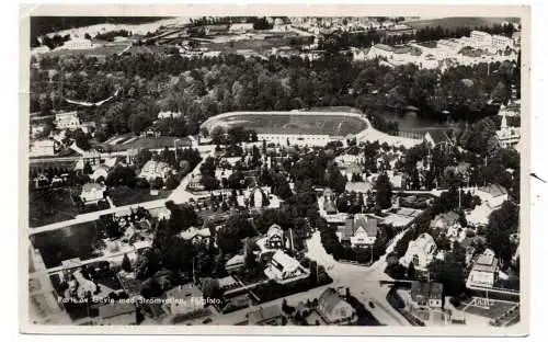 [Ansichtskarte] S 80250 GÄVLE med Strömvallen, Football- Stadium, Flygfoto, 1936. 