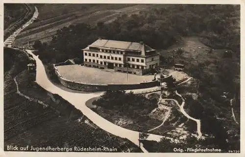 [Ansichtskarte] 6220 RÜDESHEIM, Jugendherberge, Luftaufnehme, 1939. 