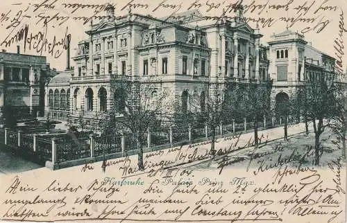 [Ansichtskarte] 7500 KARLSRUHE, Palais Prinz Max, 1904. 