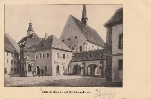 [Ansichtskarte] 0-7000 LEIPZIG, Goldener Brunnen / Dominikanerkloster, Baufachausstellung 1913. 