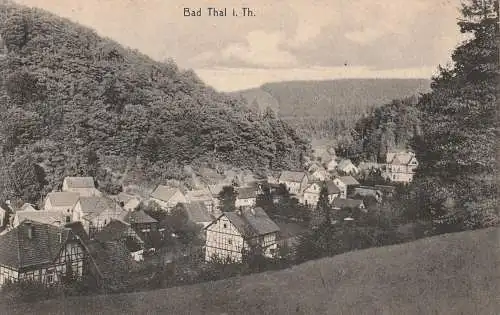 [Ansichtskarte] 0-5906 RUHLA - BAD THAL, Blick über den Ort, 1911, Bahnpost Ruhla - Wutha. 