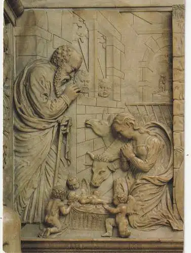 [Ansichtskarte] 0-5300 WEIMAR, Stadtkirche St. Peter und Paul, Krippendarstellung, Alabaster - Relief. 