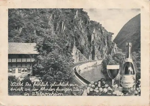 [Ansichtskarte] 5483 BAD NEUENAHR - AHRWEILER - WALPORZHEIM, Weinhaus "Zur Bunten Kuh", 1954. 