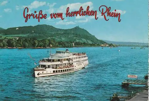 [Ansichtskarte] BINNENSCHIFFE - RHEIN, Köln - Düsseldorfer "DEUTSCHLAND" vor Königswinter. 