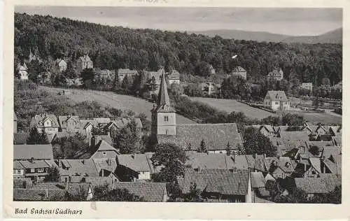 [Ansichtskarte] 3423 BAD SACHSA, Blick auf Kirche und Umgebung, 1960. 