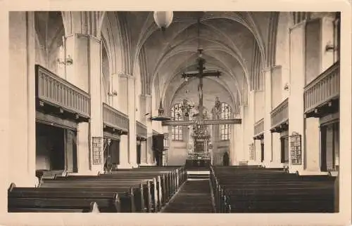 [Ansichtskarte] 0-1430 GRANSEE, St. Marienkirche, Mittelschiff, 1956, Verlag Rother. 