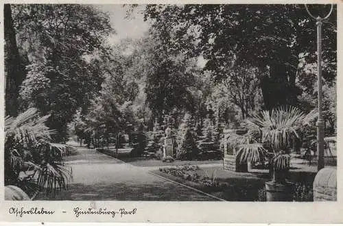 [Ansichtskarte] 0-4320 ASCHERSLEBEN, Hindenburg - Park, Feldpost Flaksammelbatterie, 1940. 