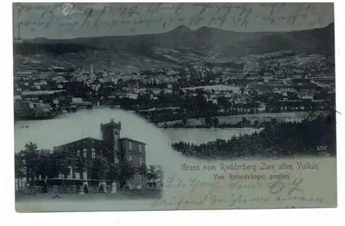 [Ansichtskarte] 5307 WACHTBERG, Rodderberg, Zum alten Vulkan, kaiserliche Posthilfsstelle Rodderberg, 1900. 