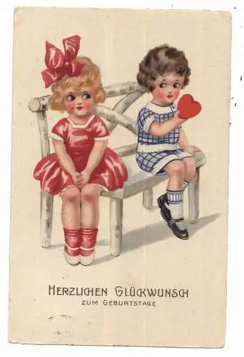 [Ansichtskarte] KINDER - Kinderpaar mit Herz, 1931. 