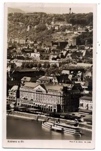 [Ansichtskarte] 5400 KOBLENZ, Hotel Koblenzer Hof, KD - Dampfer am Anleger. 