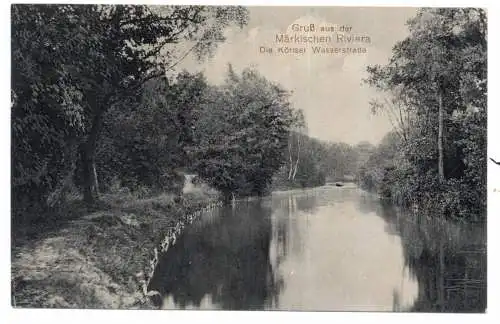 [Ansichtskarte] 0-1604 GROSS KÖRIS, die Köriser Wasserstrasse, Märkische Riviera, 1912. 