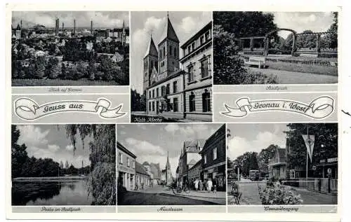 [Ansichtskarte] 4432 GRONAU, Kath. Kirche, Neustrasse, Grenzübergang...1955. 