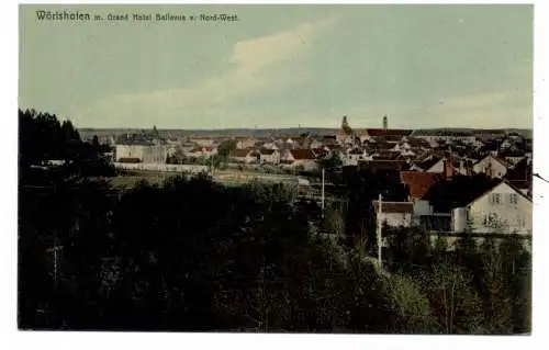 [Ansichtskarte] 8939 BAD WÖRISHOFEN, Grand Hotel Bellevue von Nord - West, 1909. 