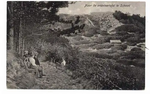 [Ansichtskarte] NOORD - HOLLAND - BERGEN - SCHOORL, Naar de orienteertafel, 1916. 