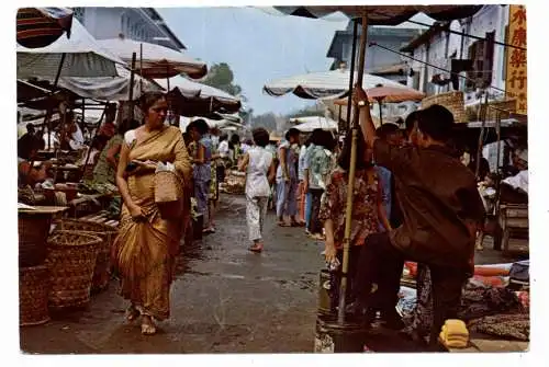 [Ansichtskarte] SINGAPORE - Queen Street, Market Scene. 