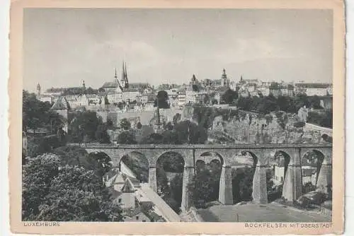 [Ansichtskarte] L 1000 LUXEMBURG STADT, Bockfelsen mit Oberstadt, Verlag Heinrich Hoffmann, # L032. 