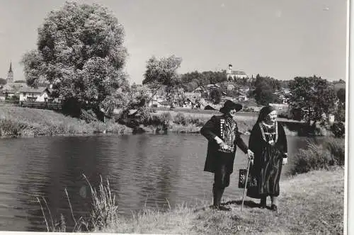 [Ansichtskarte] 8340 PFARRKIRCHEN, Blick von der Rott, Photo-AK Weber. 