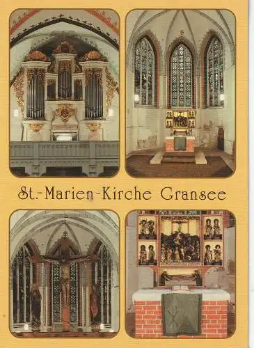 [Ansichtskarte] 0-1430 GRANSEE, St. Marien Kirche, Innenansichten, Orgel. 