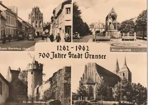 [Ansichtskarte] 0-1430 GRANSEE, 700 Jahre, 1262 - 1962. 