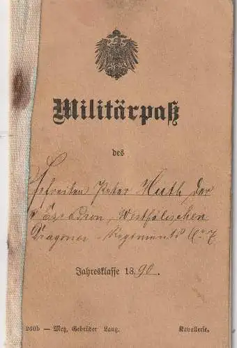 MILITÄRPASS 1890