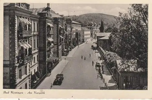 [Ansichtskarte] 8730 BAD KISSINGEN, Am Kurpark, Oldtimer, 1950. 