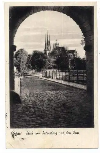 [Ansichtskarte] 0-5000 ERFURT, Blick vom Petersberg auf den Dom, 1941, Verlag Schenker. 