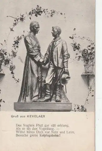 [Ansichtskarte] 4178 KEVELAER, Kolpingstatue im Kolpingsheim, Moors 1896. 