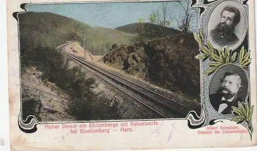 [Ansichtskarte] EISENBAHN / RAILWAY - Zahnradbahn bei Blankenburg / Harz, Erfinder Abt & Schneider, 1910. 