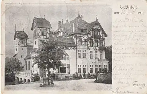 [Ansichtskarte] 4542 TECKLENBURG, Hotel Burggraf, 1903. 