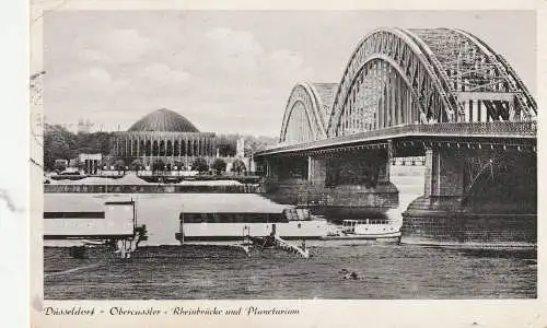 [Ansichtskarte] 4000 DÜSSELDORF - OBERKASSEL, Rheinbadeanstalten an der Rheinbrücke. 