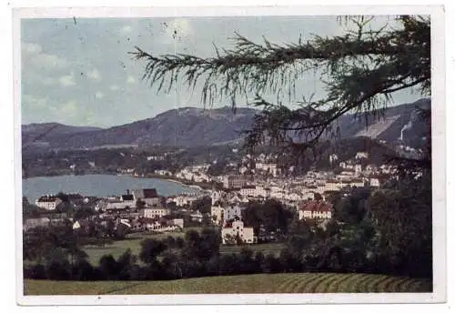 [Ansichtskarte] A 4810 GMUNDEN, Gesamtansicht mit Traunsee, 1944, Lazarettpost. 