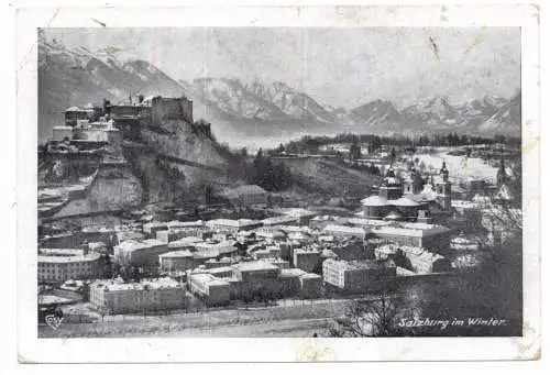 [Ansichtskarte] A 5000 SALZBURG im Winter, 1944, Heeres - Nachrichtentruppe,  Feldpost "Ausb. Kp. für Truppennachr. Einheiten". 