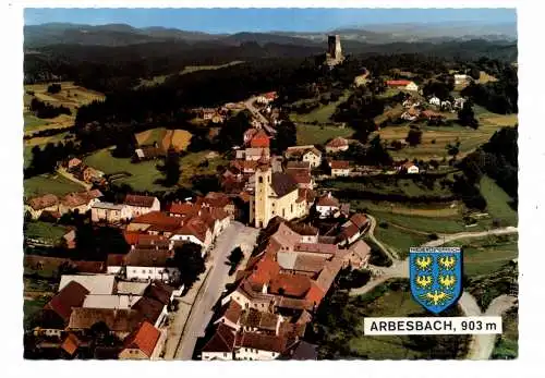 [Ansichtskarte] A 3634 ARBESBACH, Luftaufnahme, Stadtwappen. 