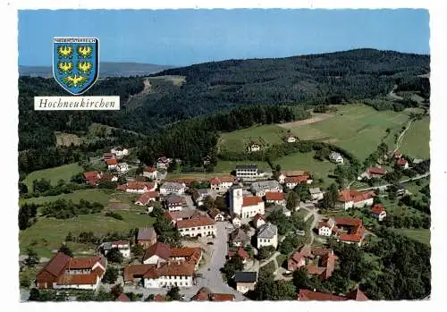 [Ansichtskarte] A 2852 HOCHNEUKIRCHEN. Luftaufnahme, Stadtwappen. 