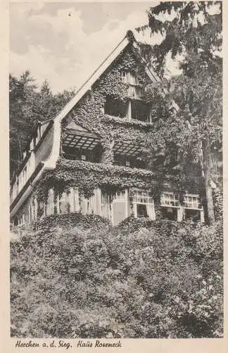 [Ansichtskarte] 5227 WINDECK - HERCHEN, Hotel Haus Roseneck, 1950. 