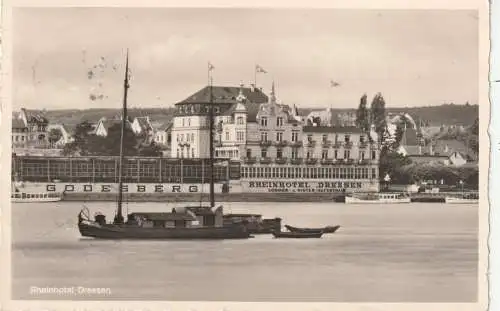 [Ansichtskarte] 5300 BONN - BAD GODESBERG, Rheinhotel Dreesen, 1938, NS - Beflaggung. 