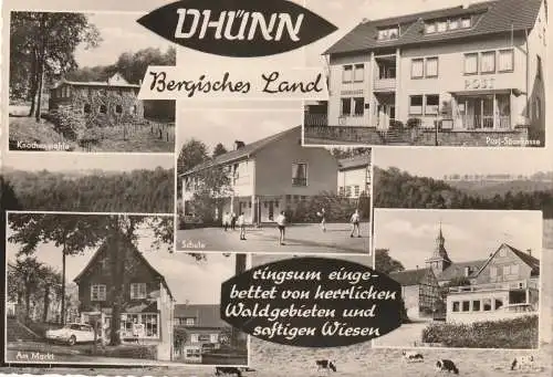 [Ansichtskarte] 5632 WERMELSKIRCHEN - DHÜNN, Post / Sparkasse, Markt, Schule...1965. 