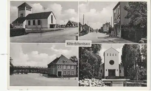 [Ansichtskarte] 5000 KÖLN - HÖHENHAUS, Gaststätte Reimer / Höhenhaus Pils, ev. & kath. Kirche, 1955. 