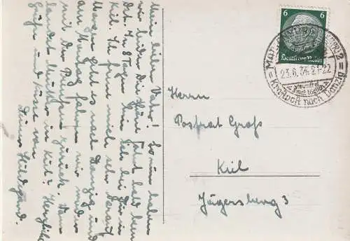 [Ansichtskarte] OMMERN - MARIENWERDER / KWIDZYN, Dom, Altar, 1934, Kraftpost nach Danzig - Stempel. 