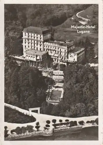 [Ansichtskarte] CH 6900 LUGANO TI, Hotel Majestic, Luftaufnahme. 